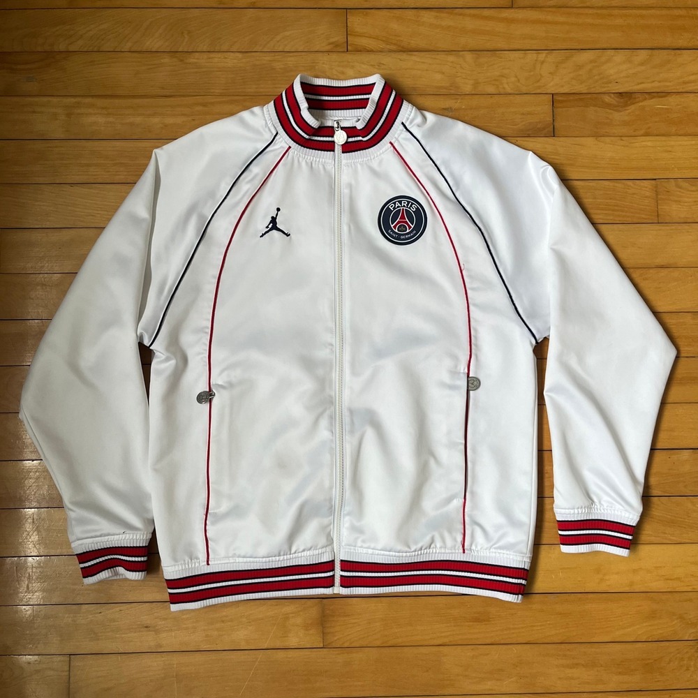 Jordan Paris Saint-Germain PSG Track Jacket White Red Navy Full Zip Mens Small